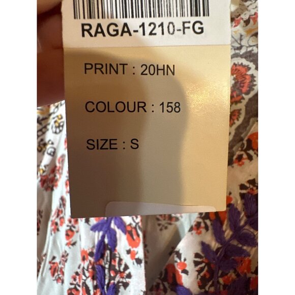 Raga Blooming Trails Floral Paisley Split Front Maxi Dress S V-Neck Boho Anthro - Picture 4 of 8